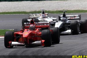 Schumacher ahead of Hakkinen and Barrichello