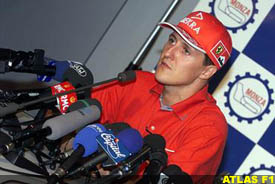 Schumacher at the press conference, this evening