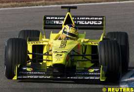 Heinz-Harald Frentzen testing the EJ10, today