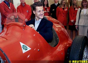 Schumacher in Fangio's Alfa Romeo 159 today at Ireland